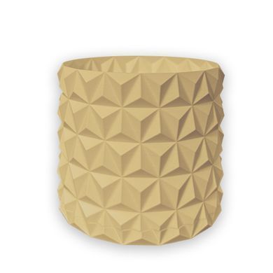 Квітковий горщик 3d, Krystar , круглий 13 x 12 cm, Колір Bej