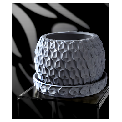 Квітковий горщик 3d Antic Premium круглий 14 x 10 cm, Колір Сірий