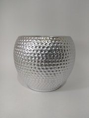 Горщик для квітів кераміка 18 х 18 х 16 см, колір сріблястий