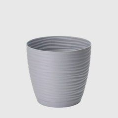 Горщик для квітів Form-Plastic Сахара Петіт круглий з підставкою 9,7 л 27 х 24 см, Колір Платина