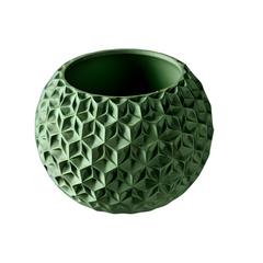 Квітковий горщик 3d Orbix круглий 18 x 15 cm, Колір Зелений