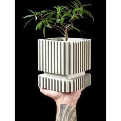 Квітковий горщик 3d Tower круглий 15 x 16.5 cm, Колір Білий