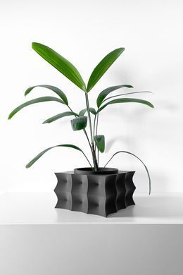 Квітковий горщик 3d Bloomex patrat 16 x 12 cm, Колір Антрацит