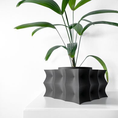 Квітковий горщик 3d Bloomex patrat 16 x 12 cm, Колір Антрацит