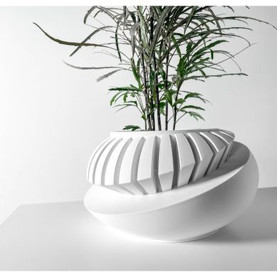 Цветочный горшок 3d Planet круглый 18 x 11.5 cm, Цвет Белый