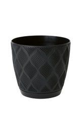 Горщик для квітів Form-Plastic Флоу Круглий із підставкою 19 см 3,55 л Колір Чорний