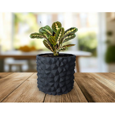 Квітковий горщик 3d, Obsidian , круглий 12 x 11 cm, Колір Антрацит