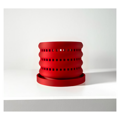 Квітковий горщик 3d Orchid Lume Premium круглий 17 x 13 cm, Колір Червоний