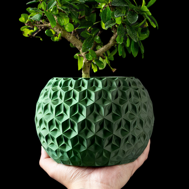 Цветочный горшок 3d Orbix круглый 16.5 x 13.5 cm, Цвет Зеленый