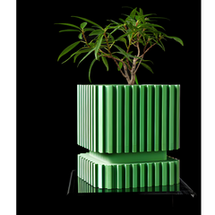 Квітковий горщик 3d Tower patrat 12 x 13 cm, Колір Зелений