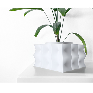 Цветочный горшок 3d Bloomex patrat 21 x 15 cm, Цвет Белый