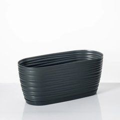 Горшок для цветов Form-Plastic Сахара петит овальный с подставкой 2,65 л 13 х 11 х 27 см, Цвет Черный