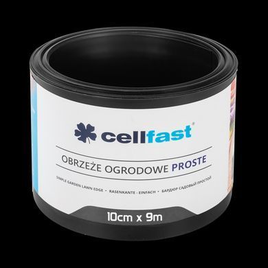 Бордюр газонный прямой Cellfast TSV чёрный 10 см x 9 м, для газона сада