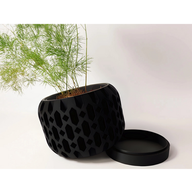 Квітковий горщик 3d Geolux Premium круглий 19 x 12.5 cm, Колір Антрацит