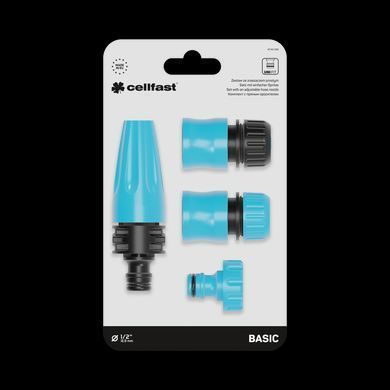 Комплект с прямым оросителем 1/2&rdquo;-5/8&rdquo; Cellfast BASIC TSV &ndash; надежный и удобный товар для дома и сада.