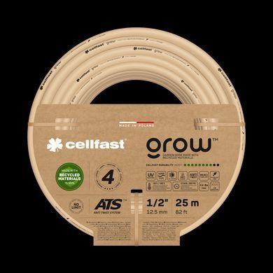Шланг для полива Cellfast GROW TSV 1/2" 25 м &ndash; прочный, износостойкий, легкий и гибкий для ежедневного полива.