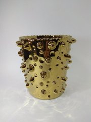Горщик для квітів кераміка Шипи 18 х 18 см, колір золотистий