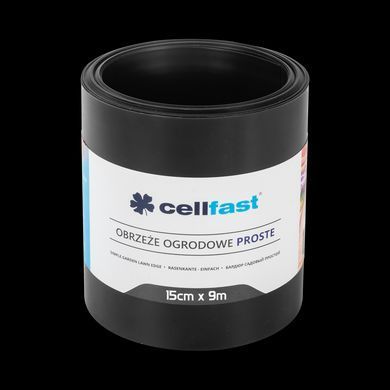 Бордюр газонний прямий Cellfast TSV чорний 15 см x 9 м, для газону саду