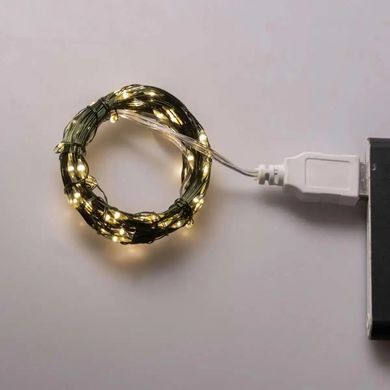 Гирлянда роса 10 метров USB на 100 led светодиодов капля на зеленой проволоке USB100L10MGY