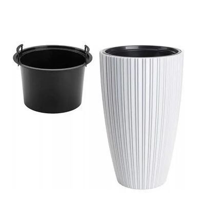 Горщик для квітів Form-Plastic Міка Слім круглий 24 л 30 х 48 см, Колір Білий