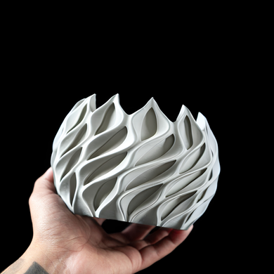 Квітковий горщик 3d Flame Premium круглий 18 x 13 cm, Колір Білий