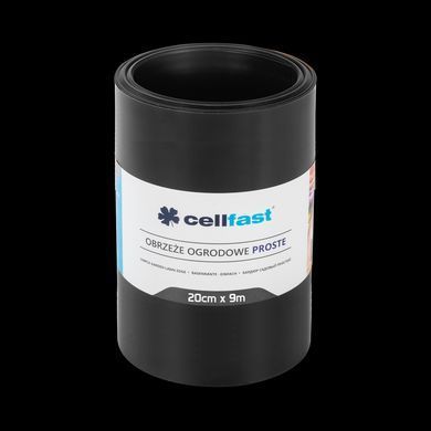 Бордюр газонний прямий Cellfast TSV чорний 20 см x 9 м, для газону саду