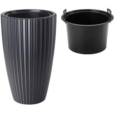Горщик для квітів Form-Plastic Міка Слім круглий 24 л 30 х 48 см, Колір Антрацит