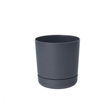 Горщик для квітів Form-Plastic SATINA круглий з підставкою 1,5 л 13 х 14 см, Колір Гранат