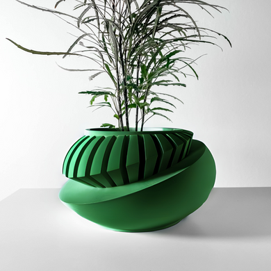 Цветочный горшок 3d Planet круглый 18 x 11.5 cm, Цвет Зеленый