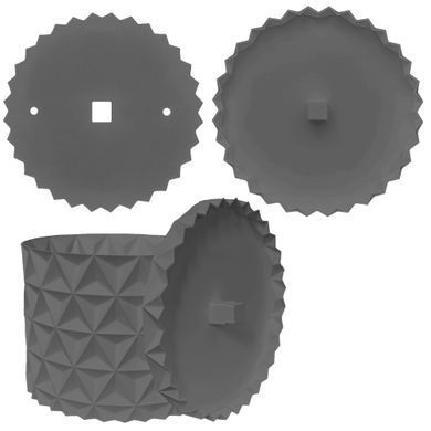 Квітковий горщик 3d, Trigrix , круглий 14.5 x 13.5 cm, Колір Сірий