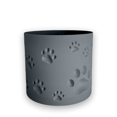 Квітковий горщик 3d, Trace Animal , круглий 15.5 x 14.5 cm, Колір Сірий