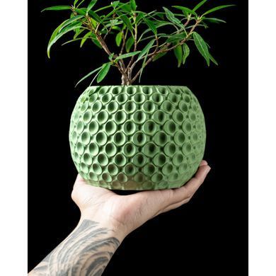Цветочный горшок 3d Sferra круглый 15 x 12.5 cm, Цвет Зеленый