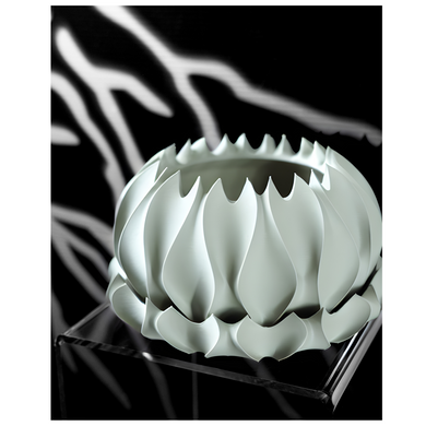 Квітковий горщик 3d Roundflower Premium круглий 19 x 11 cm, Колір Білий