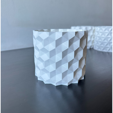 Цветочный горшок 3d, Geonix , круглый 11 x 10 cm, Цвет Серый