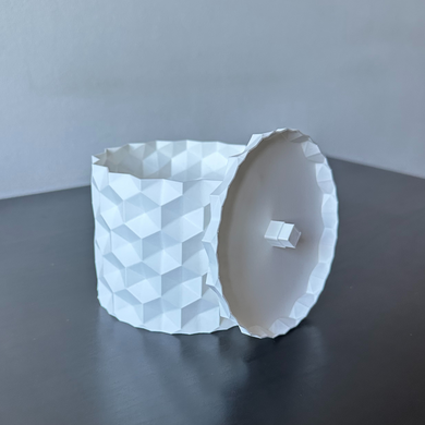 Цветочный горшок 3d, Geonix , круглый 11 x 10 cm, Цвет Серый