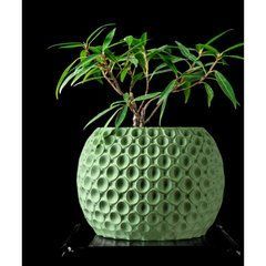 Квітковий горщик 3d Sferra круглий 12.5 x 10.5 cm, Колір Зелений