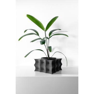 Цветочный горшок 3d Bloomex patrat 19 x 14 cm, Цвет Антрацит