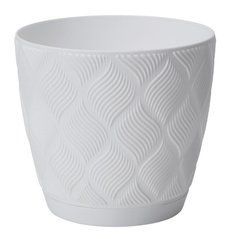 Горщик для квітів Form-Plastic Флоу Круглий із підставкою 15 см 1,75 л Колір Білий