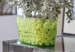 Кашпо для квітів Form-Plastic Діамант петіт овальне 3,1 л 13 х 13 х 27 см, Колір Прозорий-Лимонний
