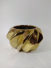 Горщик для квітів кераміка Спіраль 18 х 11 см, колір золотистий