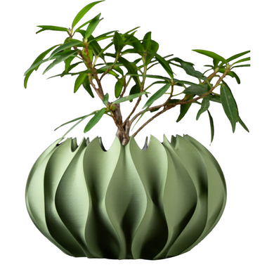 Квітковий горщик 3d Roundflower Premium круглий 19 x 11 cm, Колір Зелений