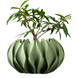 Квітковий горщик 3d Roundflower Premium круглий 19 x 11 cm, Колір Зелений