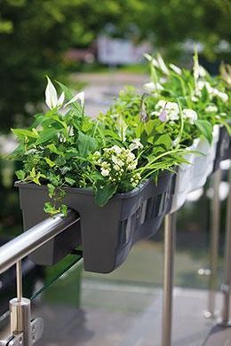 Горшок балконный на перила Form-Plastic Волна с кронштейнами 22 л 29 х 20 х 60 см, Цвет Белый