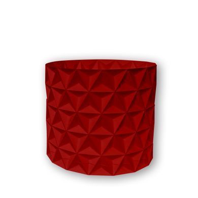 Квітковий горщик 3d, Trigrix , круглий 13 x 12 cm, Колір Червоний