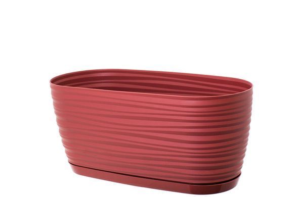Горшок для цветов Form-Plastic Сахара петит овальный с подставкой 2,65 л 13 х 11 х 27 см, Цвет Светло-Серый