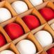 Набор елочных игрушек шаров SGX "Бархатный микс" 36шт красно-белый. Игрушки на елку.Подарочный набор новогодних шаров. Шарики на