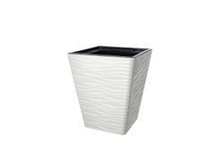 Горщик для квітів Form-Plastic Сахара Дюни квадрат 41 л 40 х 44 см, Колір Світло-Сірий