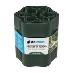 Бордюр газонний хвилястий Cellfast TSV темно-зелений 20 см x 9 м, декоративний для клумб