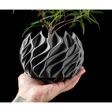 Квітковий горщик 3d Flame Premium круглий 12 x 9 cm, Колір Антрацит