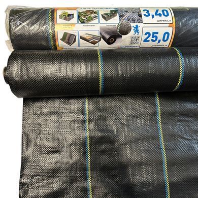 Агротканина чорна 100 г/м2, 3.4 х 25 м. агрополотно